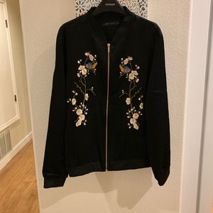 Embroidery bomber jacket